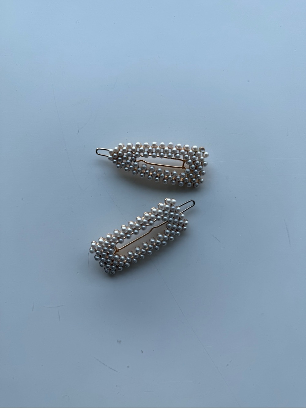 Pearl-Embellished Hair Clips Barrettes